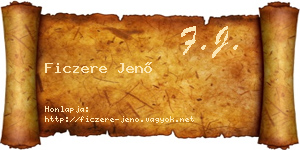 Ficzere Jenő névjegykártya